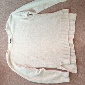 White chenille sweater